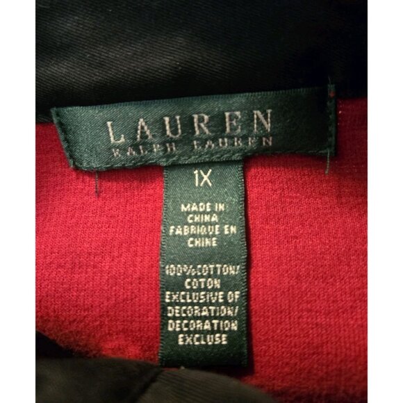 Ralph Lauren Red Knit Jacket 1X Gold Clasps Nautical 100% Cotton Equestrian - Picture 6 of 6